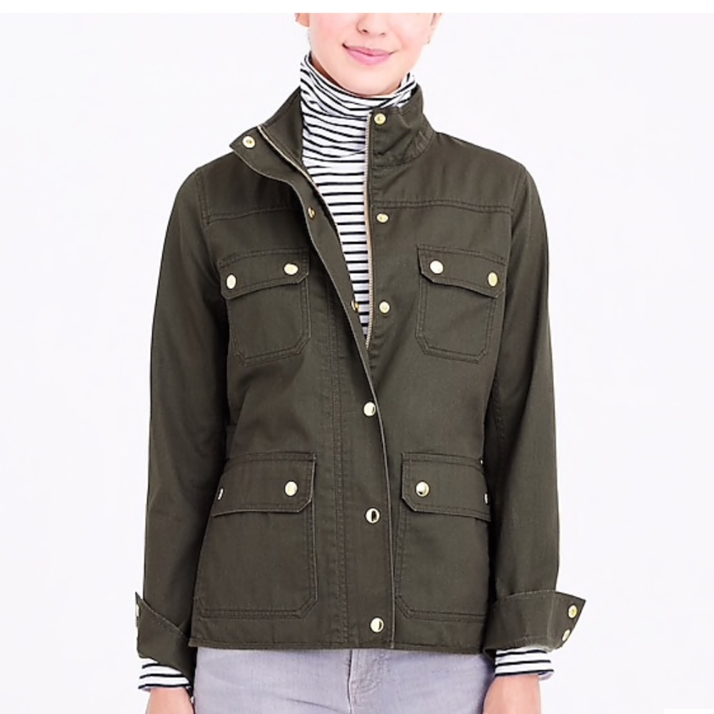 J Crew Factory Resin-coated twill jacket